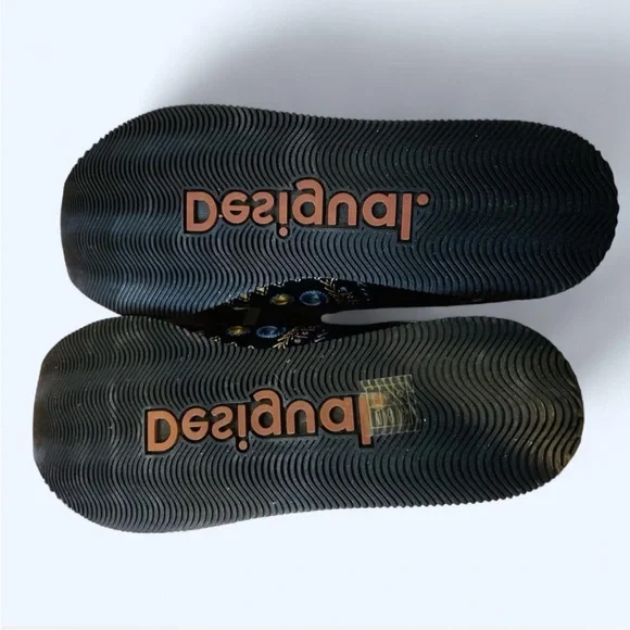 Desigual Black Sneakers with Multicolor Embroidery (New with Box) - Picture 5 of 8